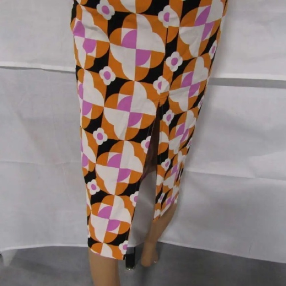 Anthropologie White/Orange/Purple/Black Neutr Mot Strapless Ruched Dress XXS NWT - Picture 10 of 11